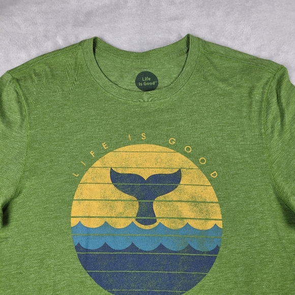 Life is Good Men's Shirt S Long Sleeve Dive In Green Classic Fit Size Small - Picture 2 of 8
